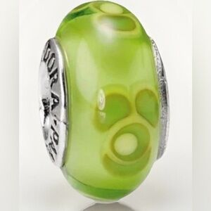 Green Glass Charm Bead